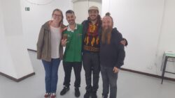 Dr Victoria Adams with members of Trupe Periferia